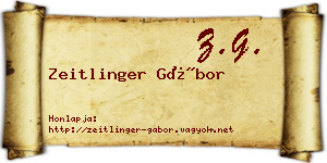 Zeitlinger Gábor névjegykártya